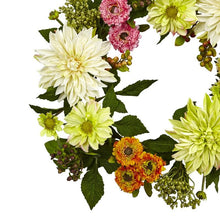 Load image into Gallery viewer, 22&quot; Dahlia Mum Wreath
