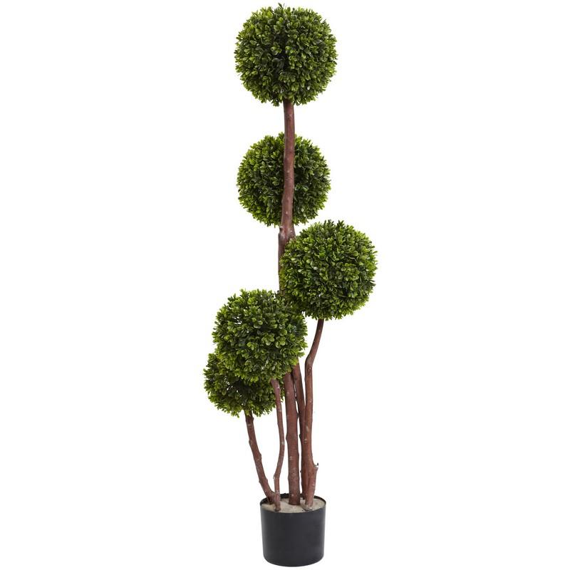 4' Boxwood Topiary x5 w/420 Lvs UV Resistant (Indoor/Outdoor)