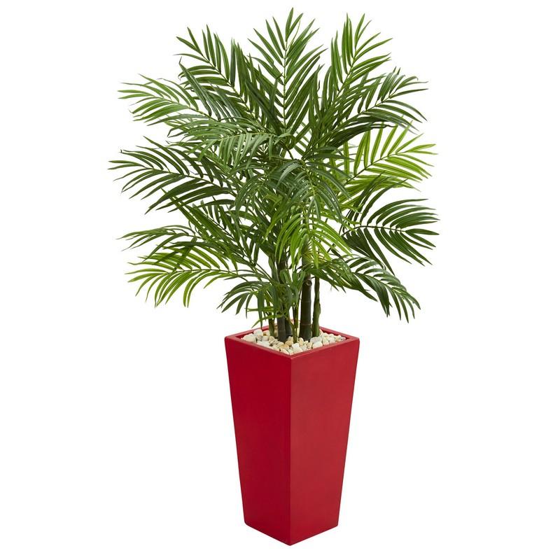 4.5' Areca Plam Artificial Tree in Red Planter