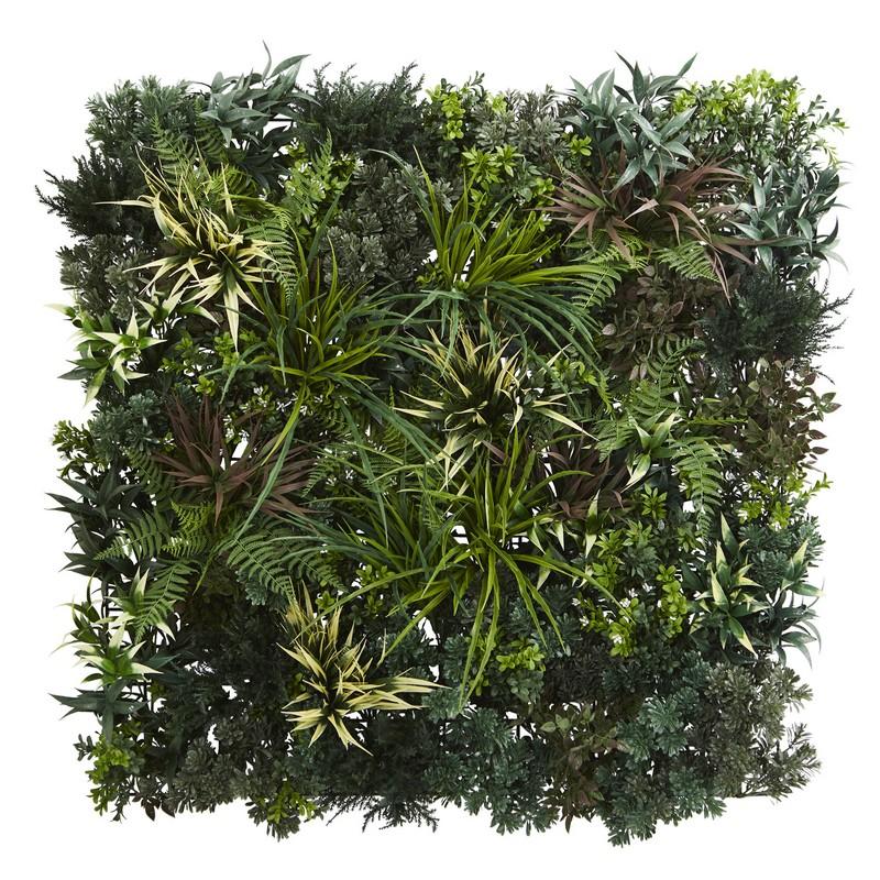 3'x 3'Greens & Fern Artificial Living Wall UV Resist (Indoor/Outdoor)