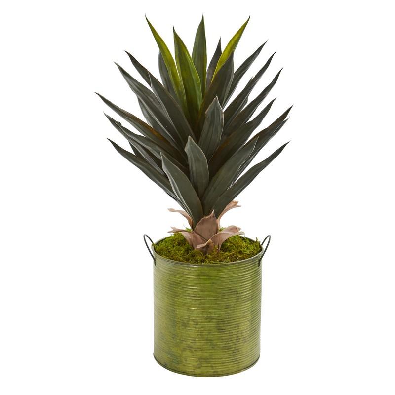 Agave Artificial Plant in Metal Planter