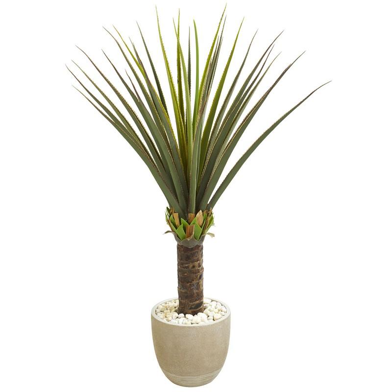 Agave Artificial Plant in Sandstone Planter