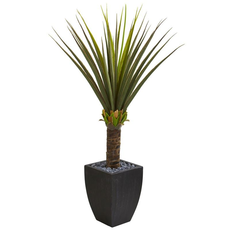 Agave Artificial Plant in Black Planter
