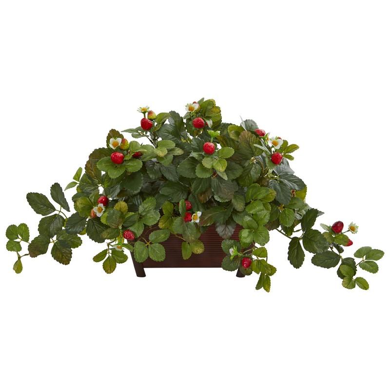 Strawberry Artificial Plant in Decorative Planter