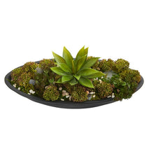 Load image into Gallery viewer, Agave &amp; Succulent Garden Artificial Plant in Black Planter
