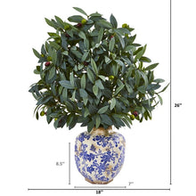 Load image into Gallery viewer, 26&quot; Olive with Berries Artificial Plant in Decorative Vase
