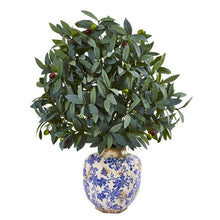 Load image into Gallery viewer, 26&quot; Olive with Berries Artificial Plant in Decorative Vase

