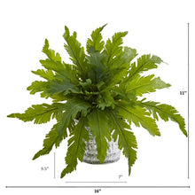 Load image into Gallery viewer, Fern Artificial Plant in Vintage Hanging Planter
