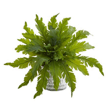 Load image into Gallery viewer, Fern Artificial Plant in Vintage Hanging Planter

