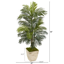 Load image into Gallery viewer, 56&quot; Areca Palm Artificial Plant in Country White Planter

