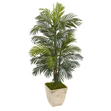 Load image into Gallery viewer, 56&quot; Areca Palm Artificial Plant in Country White Planter
