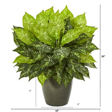 Load image into Gallery viewer, 20&quot; Dieffenbachia Artificial Plant in Green Planter

