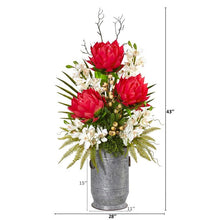 Load image into Gallery viewer, 43&quot; Cymbidium Orchid, Succulent and Mixed Flower Artificial Plant

