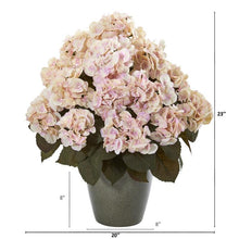 Load image into Gallery viewer, 23&quot; Fall Hydrangea Artificial Plant in Green Planter
