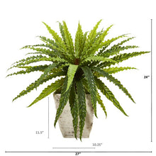 Load image into Gallery viewer, 24&quot; Asplenium Artificial Plant in Country White Planter
