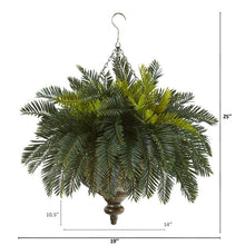 Load image into Gallery viewer, Cycas Artificial Plant in Metal Hanging Bowl
