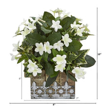 Load image into Gallery viewer, 10&quot; Mix Stephanotis and Ivy Artificial Plant in Hanging Floral Design House Planter
