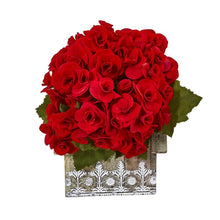 Load image into Gallery viewer, 10&quot; Begonia Artificial Plant in Hanging Floral Design House Planter
