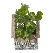 Load image into Gallery viewer, 11&quot; Clover Artificial Plant in Hanging Floral Design House Planter
