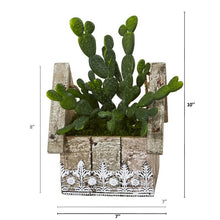 Load image into Gallery viewer, 10&quot; Cactus Succulent Artificial Plant in Hanging Floral Design House Planter
