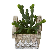Load image into Gallery viewer, 10&quot; Cactus Succulent Artificial Plant in Hanging Floral Design House Planter
