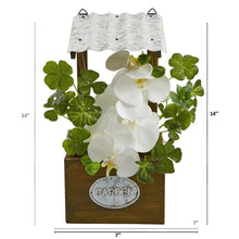 Load image into Gallery viewer, Phalaenopsis Orchid Artificial Plant in Tin Roof Planter
