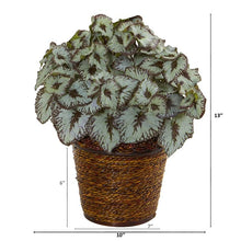 Load image into Gallery viewer, 13&quot; Begonia Artificial Plant in Basket
