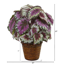Load image into Gallery viewer, 17&quot; Wax Begonia Artificial Plant in Basket
