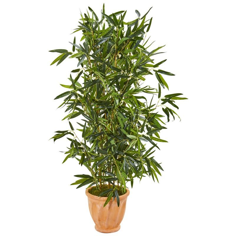 4.5'Bamboo Artificial Tree in Terra Cotta Planter (Real Touch) UV Resistant (Indoor/Outdoor)