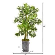 Load image into Gallery viewer, 66&quot; Areca Palm Artificial Tree in Metal Planter
