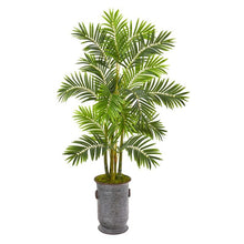 Load image into Gallery viewer, 66&quot; Areca Palm Artificial Tree in Metal Planter
