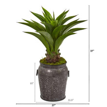 Load image into Gallery viewer, 37&quot; Agave Artificial Plant in Metal Planter
