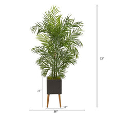 Load image into Gallery viewer, 6&#39;Areca Artificial Palm Tree in Black Planter with Stand UV Resistant (Indoor/Outdoor)
