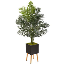 Load image into Gallery viewer, 65&quot; Paradise Palm Artificial Tree in Black Planter with Stand
