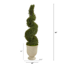 Load image into Gallery viewer, 4.5&#39;Rosemary Spiral Topiary Artificial Tree in Urn (Indoor/Outdoor)
