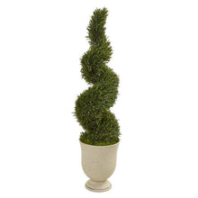Load image into Gallery viewer, 4.5&#39;Rosemary Spiral Topiary Artificial Tree in Urn (Indoor/Outdoor)
