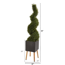 Load image into Gallery viewer, 64&quot; Rosemary Spiral Topiary Artificial Tree in Black Planter with Stand (Indoor/Outdoor)
