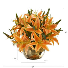 Load image into Gallery viewer, Lily Artificial Arrangement in Gold Vase

