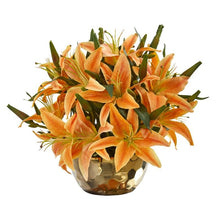 Load image into Gallery viewer, Lily Artificial Arrangement in Gold Vase
