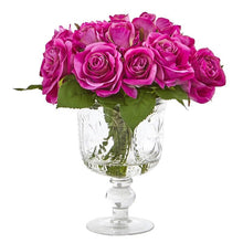 Load image into Gallery viewer, Rose Artificial Arrangement in Royal Glass Urn
