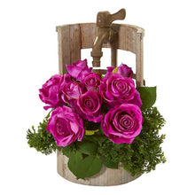 Load image into Gallery viewer, Rose Artificial Arrangement in Faucet Planter
