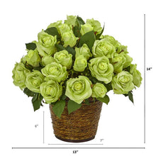 Load image into Gallery viewer, Rose Artificial Arrangement in Basket
