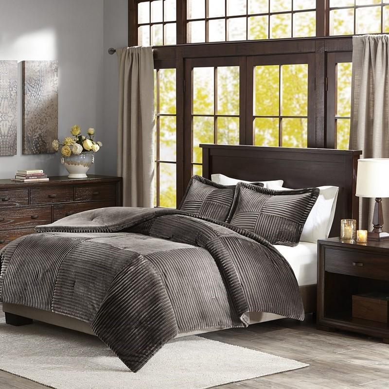 Madison Park Corduroy Plush Comforter Mini Set -Full/Queen BASI10-0418 By Olliix