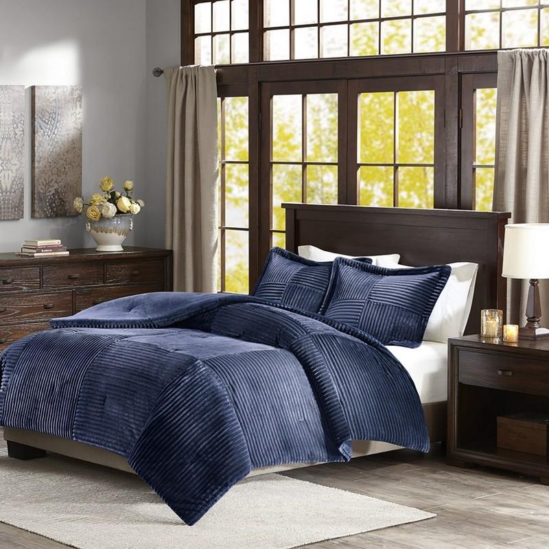 Corduroy Plush Comforter Mini Set -King/Cal King BASI10-0425 By Olliix
