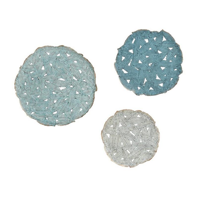 Madison Park Rossi Blue Iron Painted Wall Decor Set Of 3 MP167-0096 By Olliix