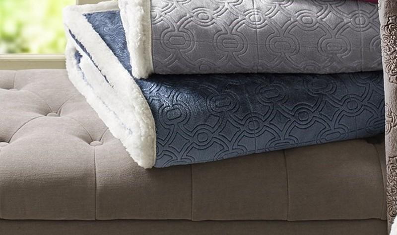 Madison Park Elma Oversized Textured Plush Throw -60X70