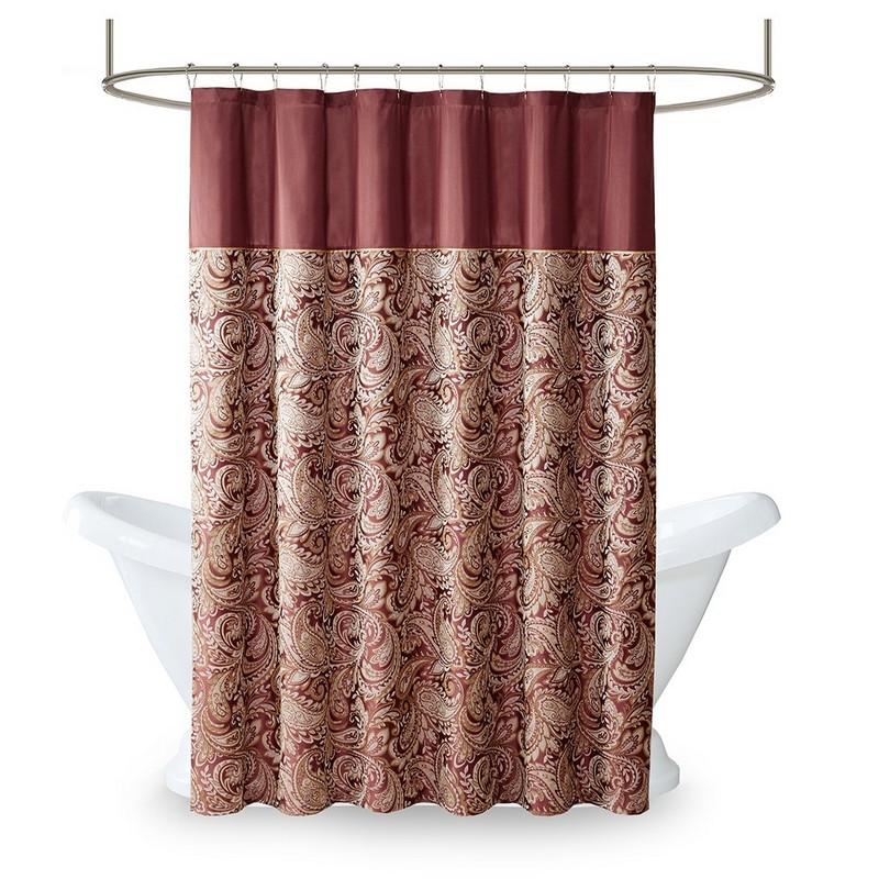 Madison Park Polyester Jacquard Shower Curtain -72X72