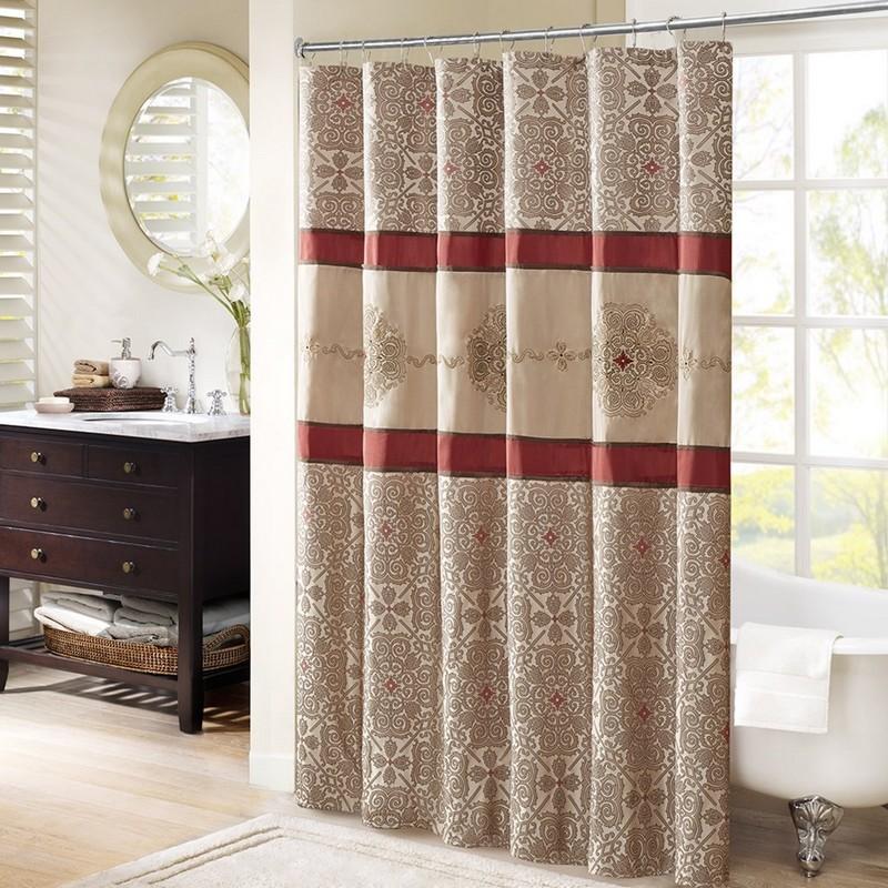 Madison Park Donovan Embroidered Shower Curtain -72X72