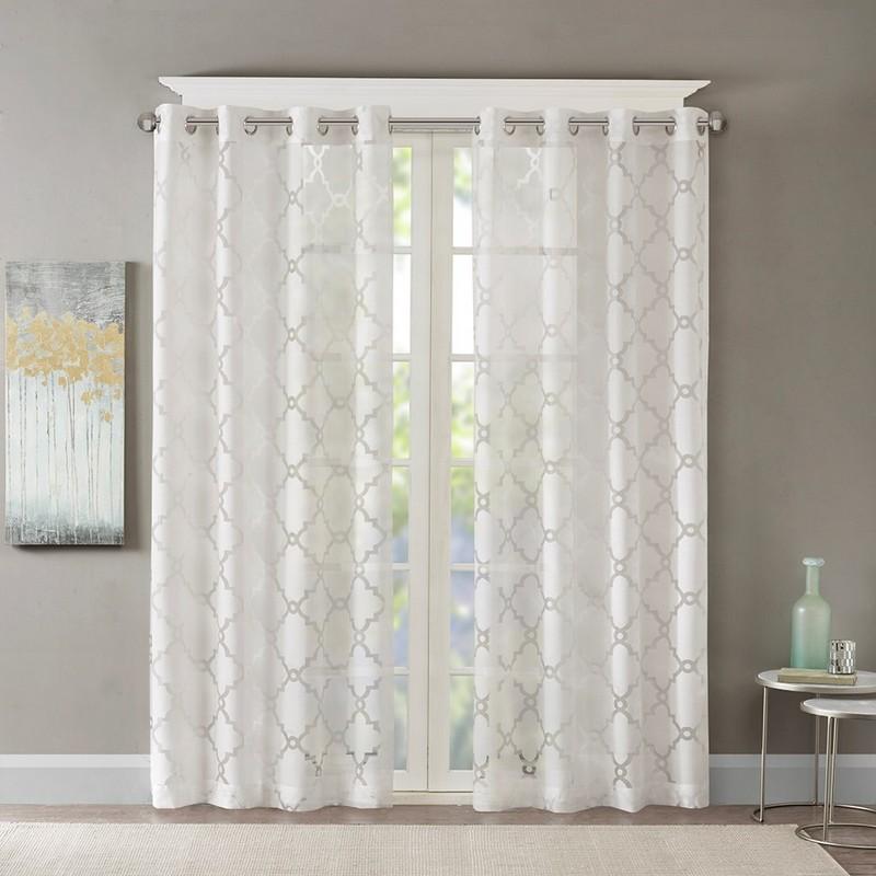 Madison Park Eden Fretwork Burnout Sheer Panel -95