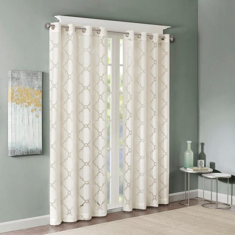 Madison Park Eden Fretwork Burnout Sheer Panel -95